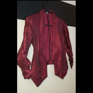 NWOT CHARLOTTE RUSSE OPEN-FRONT HAMMERED SATIN BLAZER